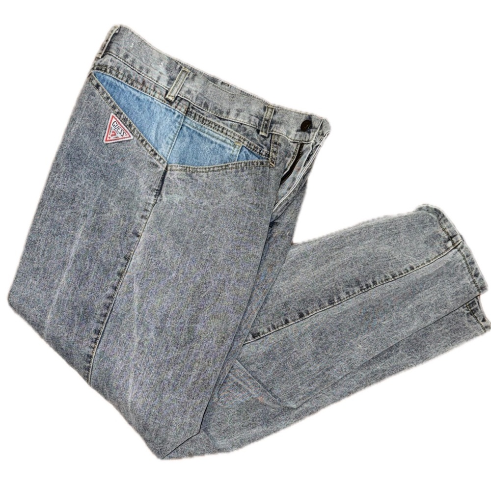 Vintage GUESS Washed Gray Jeans & Guess belt - Casual Everyday Denim